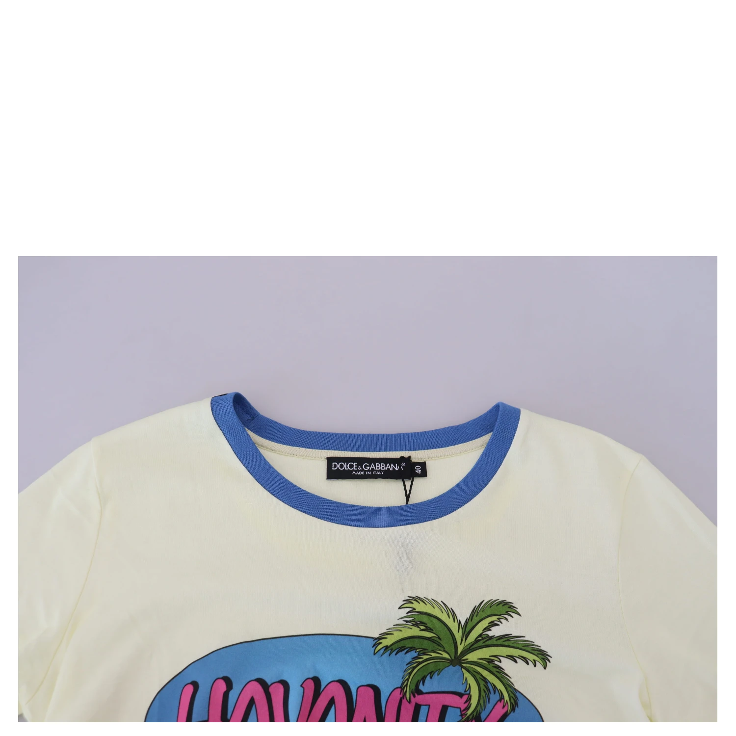 Yellow Havanity Round Neck Tee Cotton T-shirt