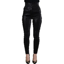 Black Washed Cotton Skinny Denim Jeans