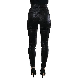 Black Washed Cotton Skinny Denim Jeans