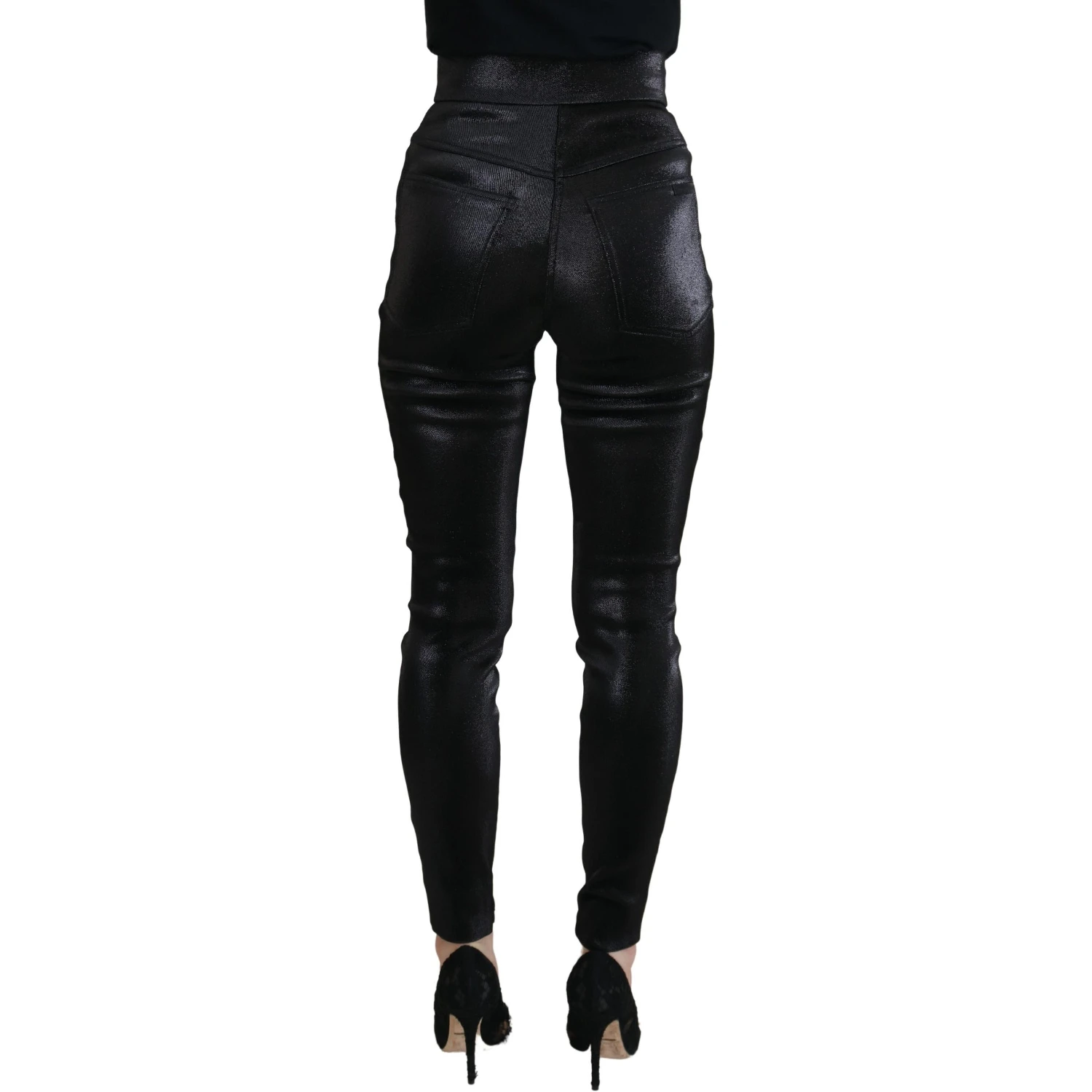 Black Washed Cotton Skinny Denim Jeans