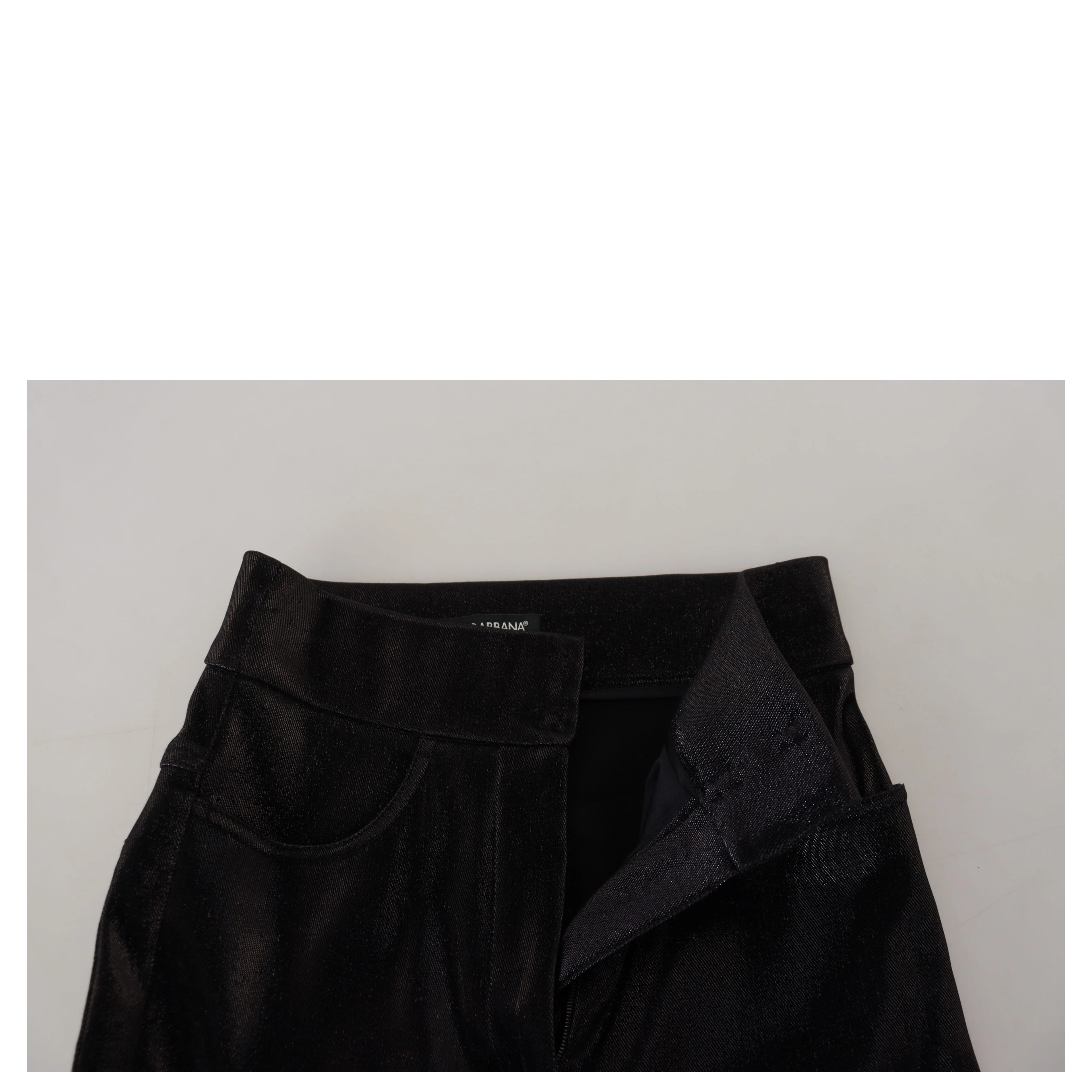Black Washed Cotton Skinny Denim Jeans