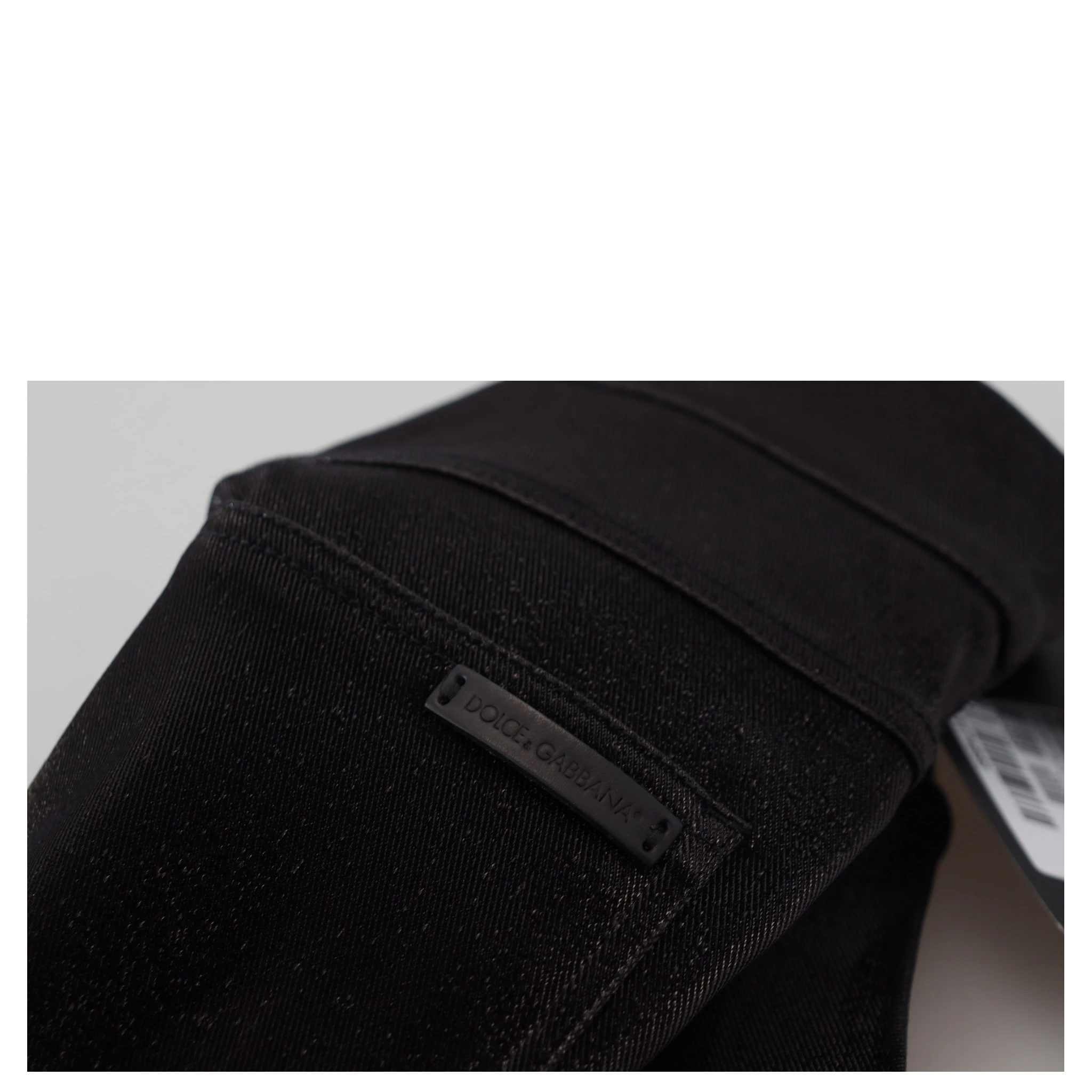 Black Washed Cotton Skinny Denim Jeans