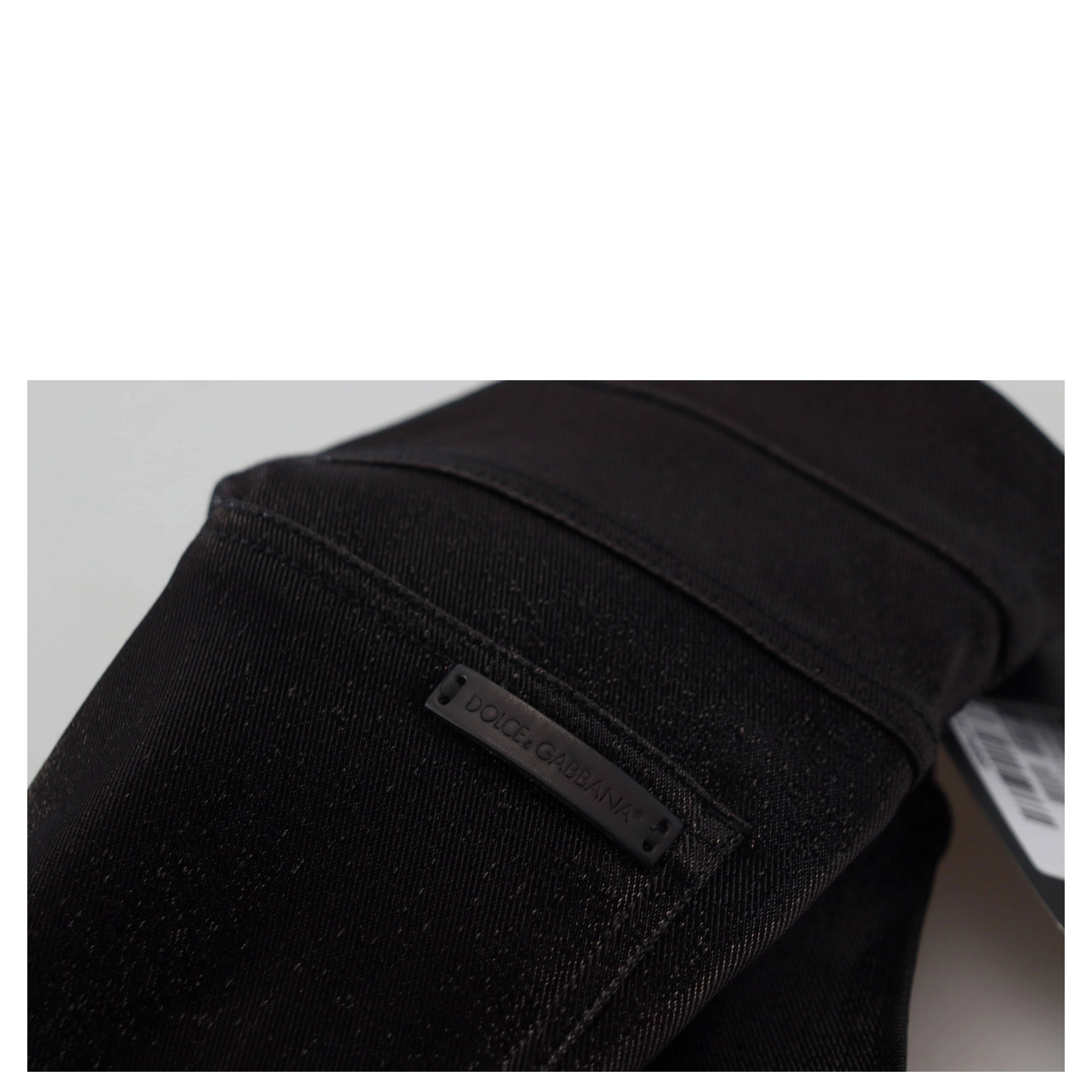 Black Washed Cotton Skinny Denim Jeans
