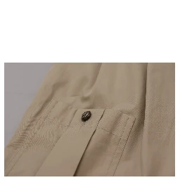 Beige Cotton Women Cargo Pants