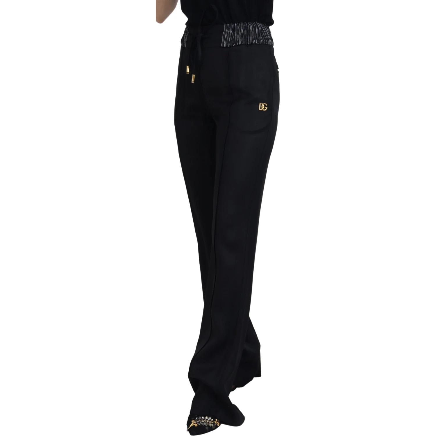 Black Straight Fit Cotton Pants