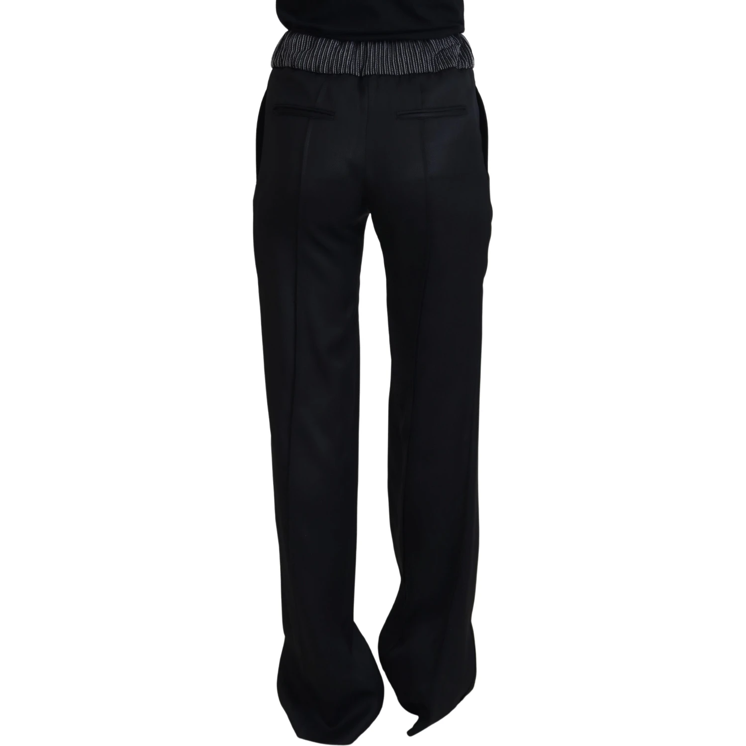 Black Straight Fit Cotton Pants