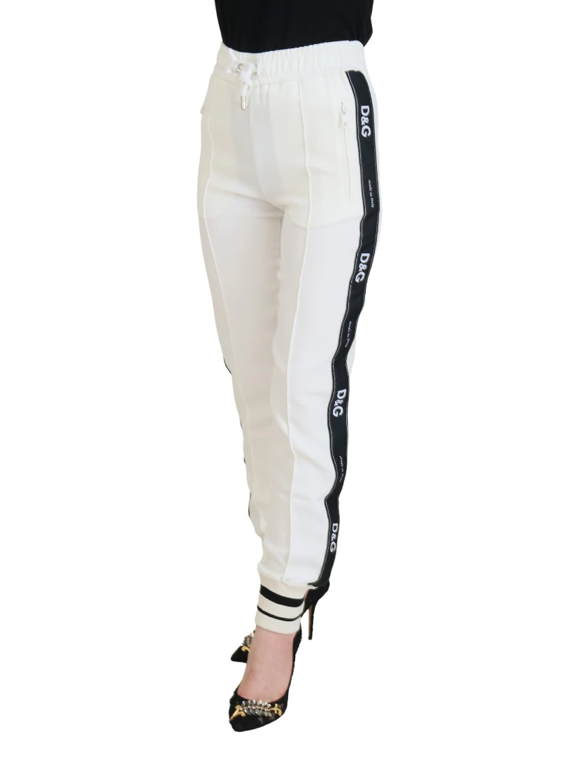 White DG Logo Sweatpants Pants
