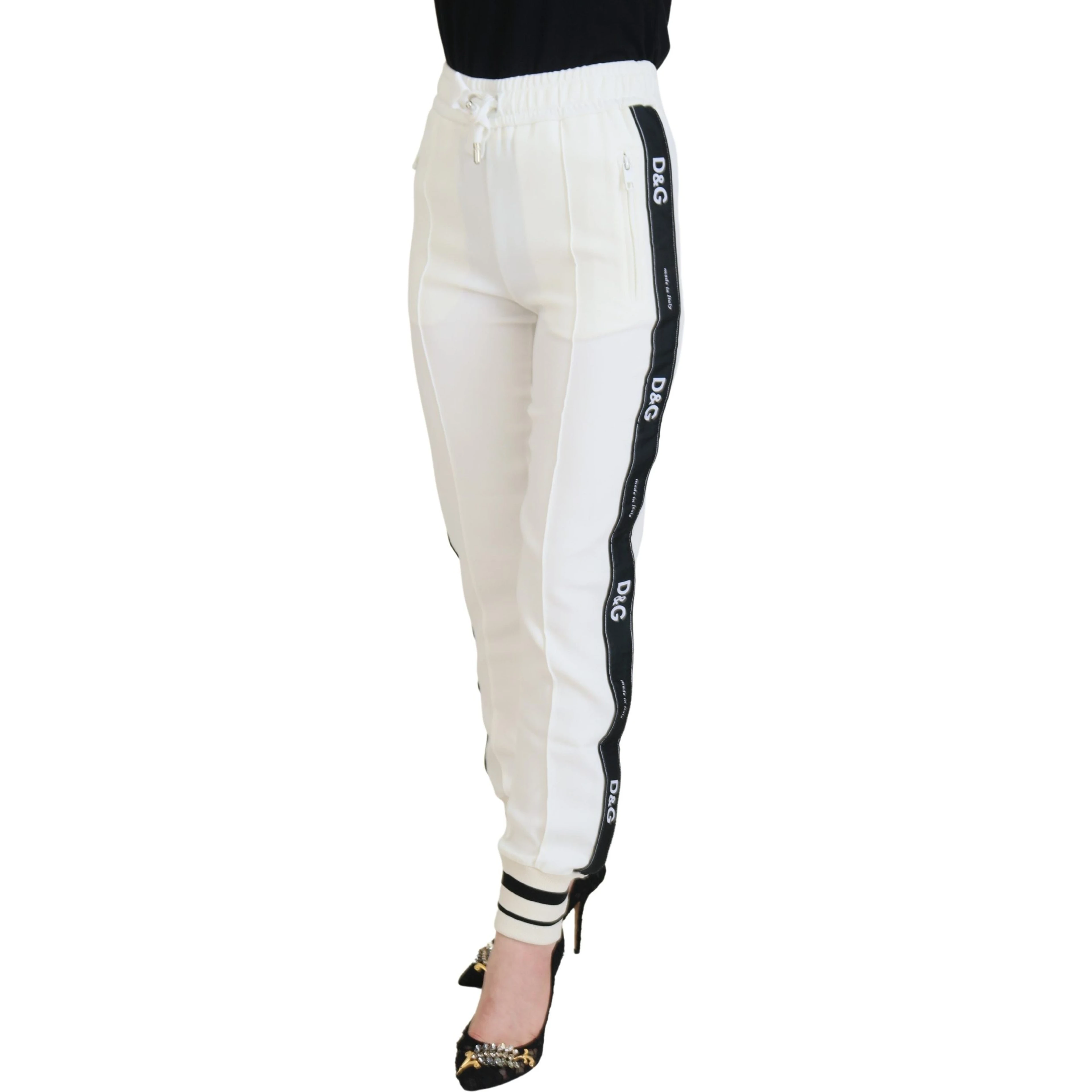 White DG Logo Sweatpants Pants