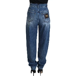 Blue Washed Cotton Tattered Denim Jeans