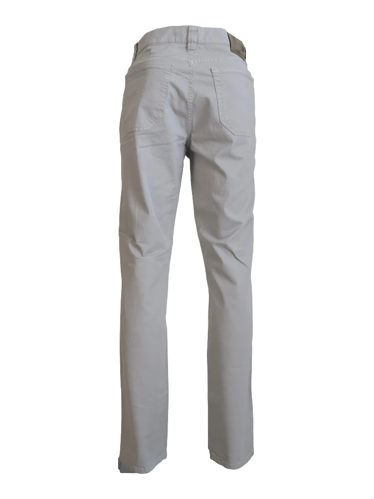 Gray Cotton Tapered Men Casual Pants