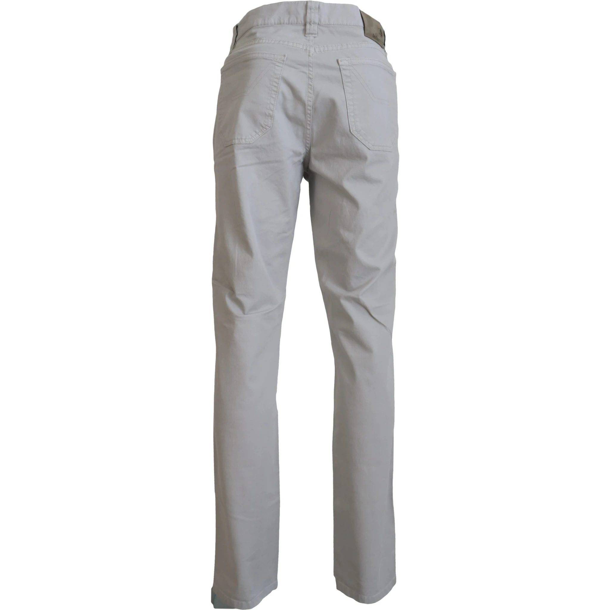 Gray Cotton Tapered Men Casual Pants