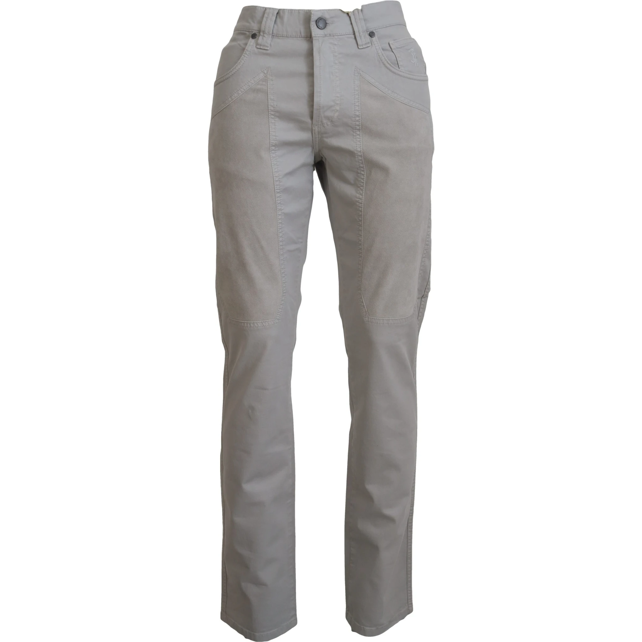 Gray Cotton Tapered Men Casual Pants