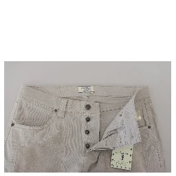 Gray Cotton Tapered Men Casual Pants