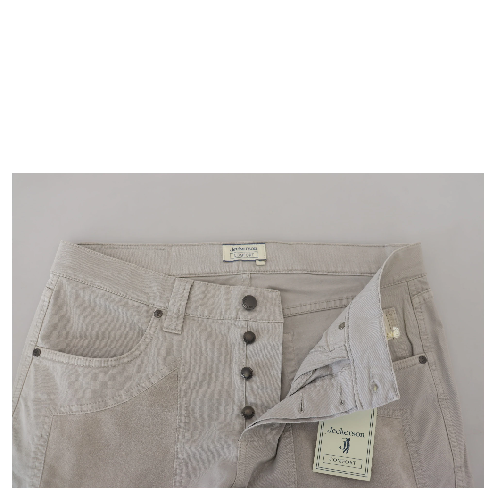 Gray Cotton Tapered Men Casual Pants