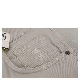 Gray Cotton Tapered Men Casual Pants