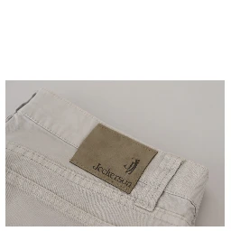 Gray Cotton Tapered Men Casual Pants