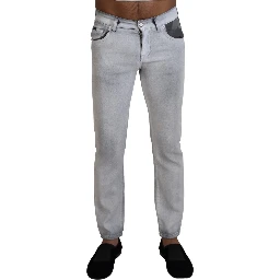 Gray Washed Skinny Men Denim Jeans