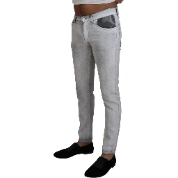 Gray Washed Skinny Men Denim Jeans