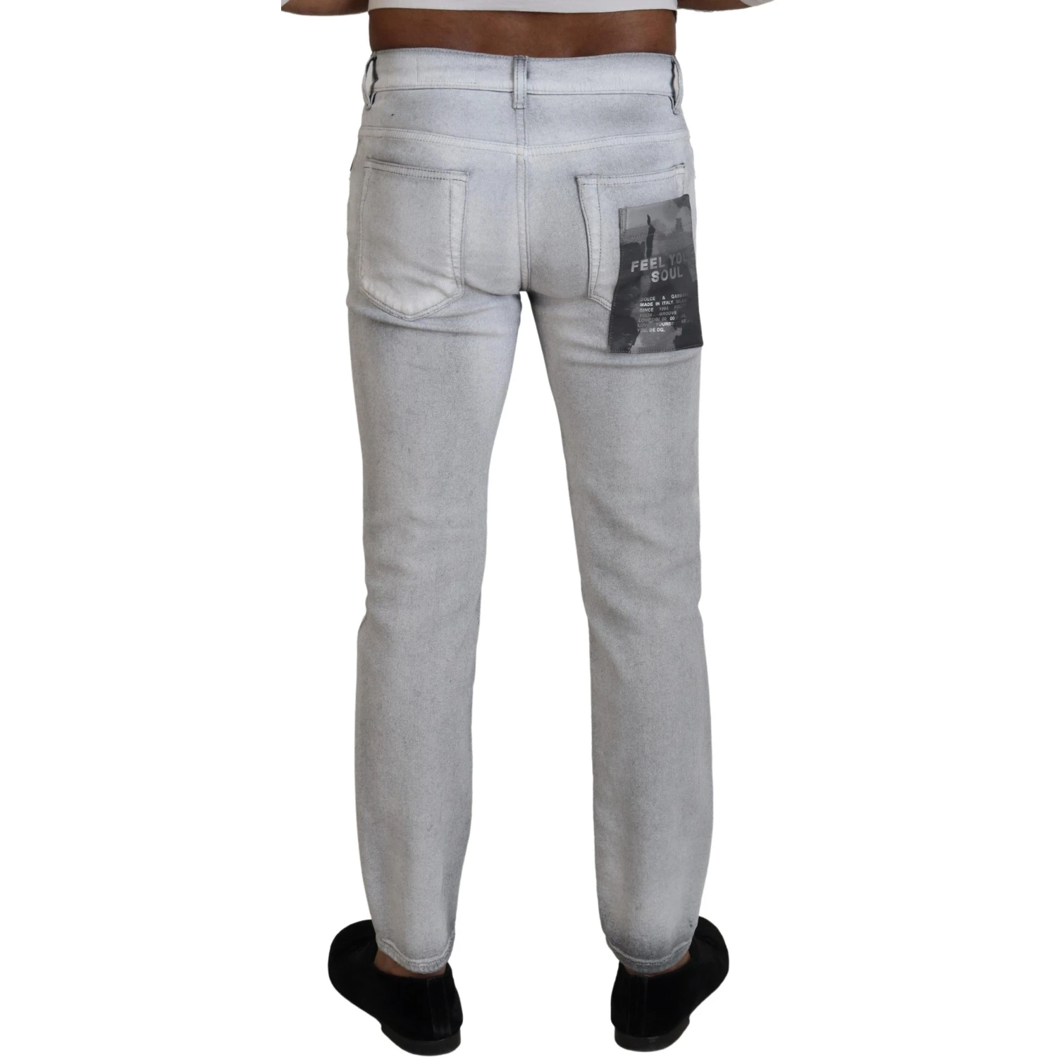Gray Washed Skinny Men Denim Jeans