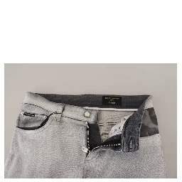 Gray Washed Skinny Men Denim Jeans