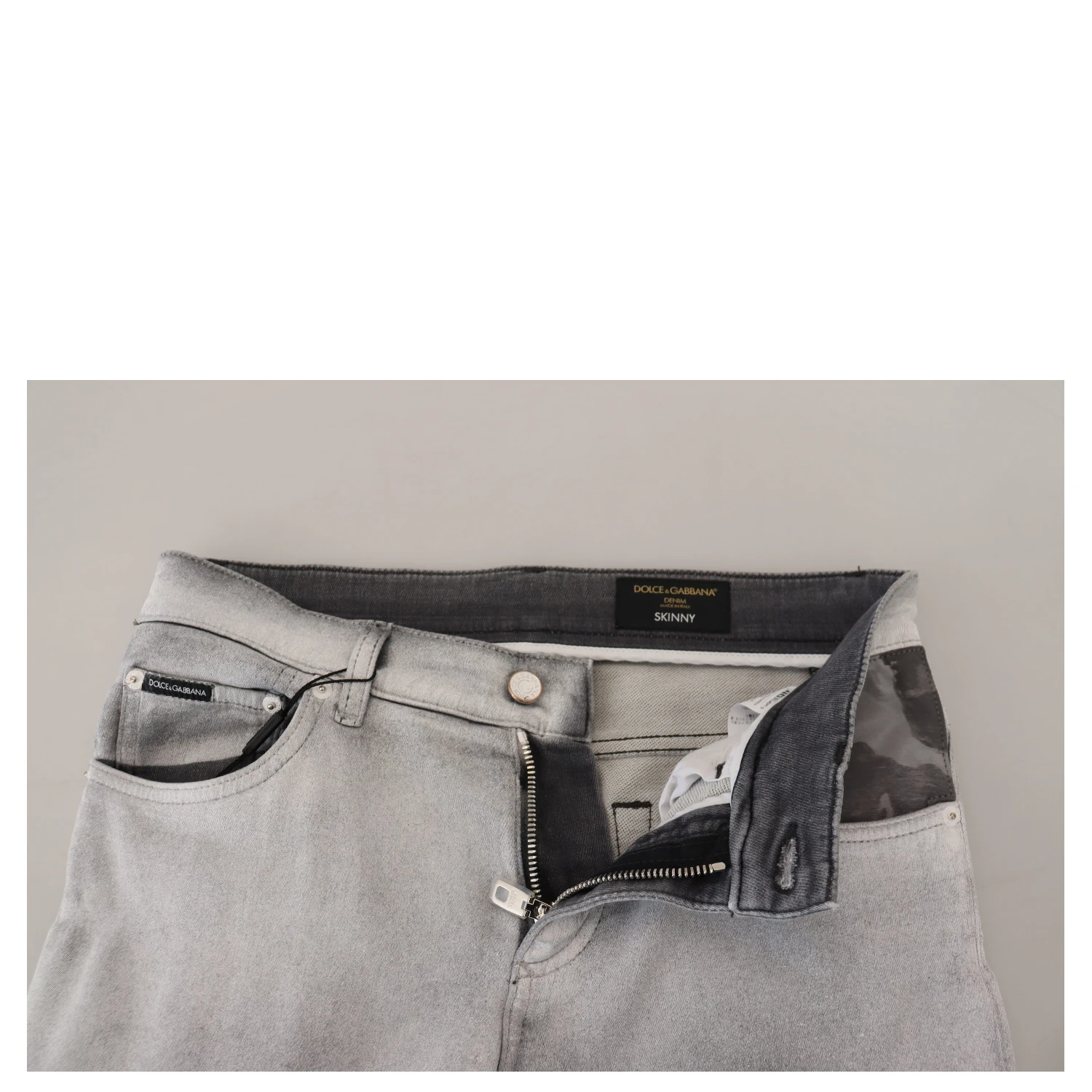 Gray Washed Skinny Men Denim Jeans
