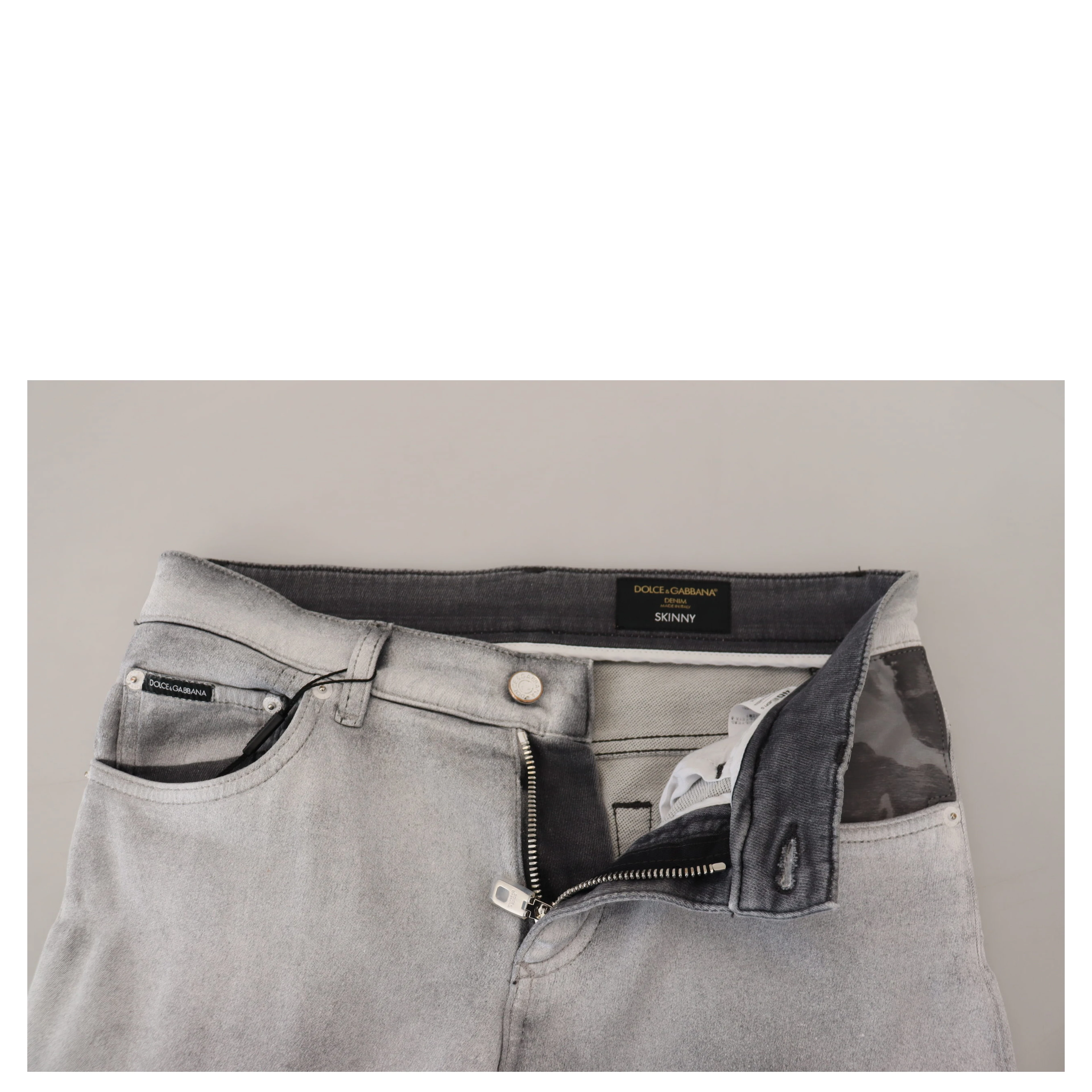 Gray Washed Skinny Men Denim Jeans