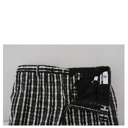 Black Checkered Cotton Casual Pants