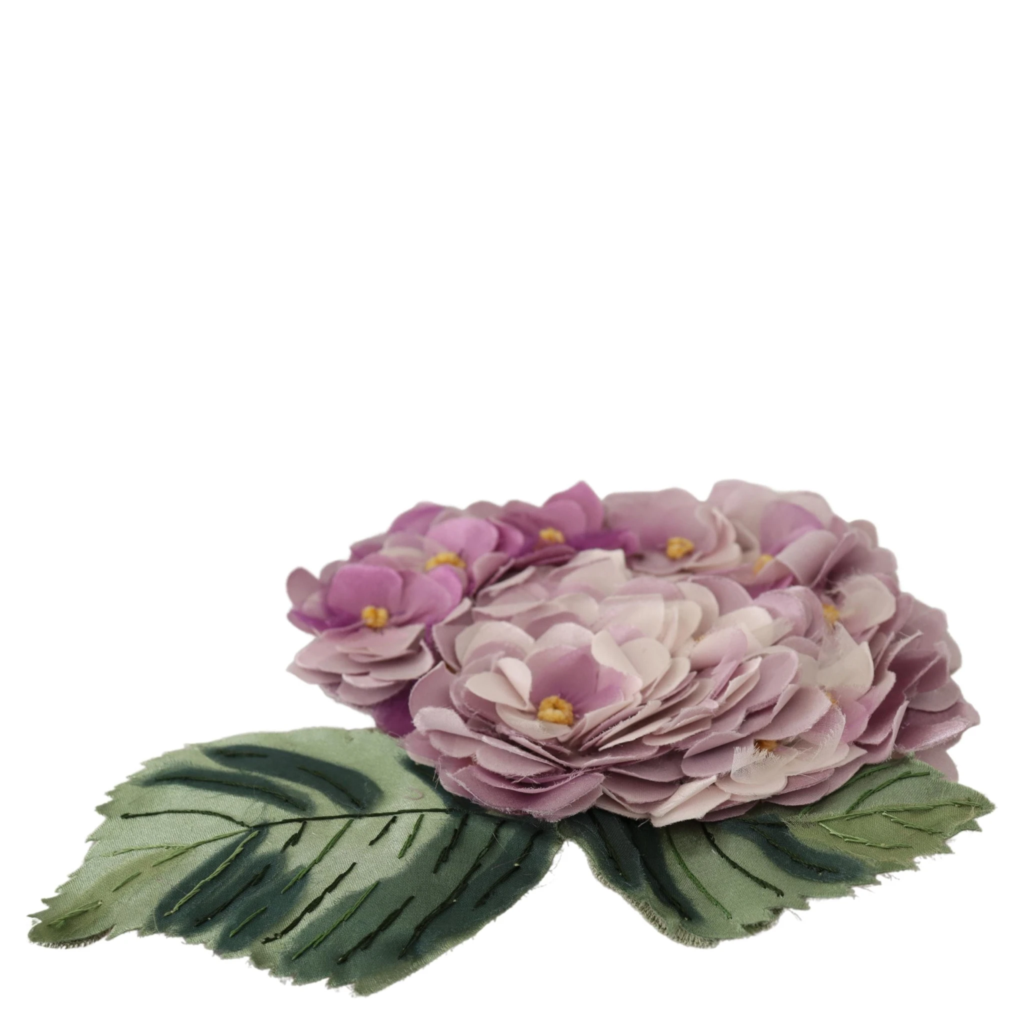 Purple Floral Gold Tone Brass Women Brooch