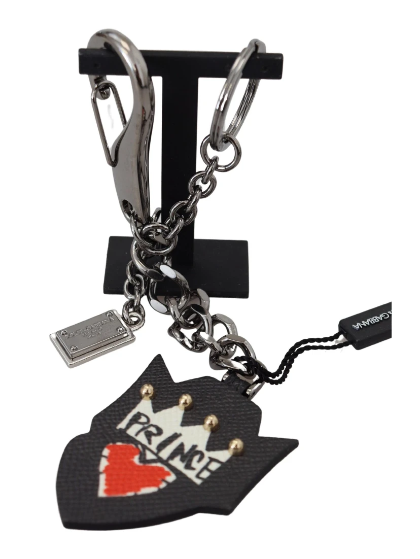 Black Prince Studs Logo Silver Brass Keychain