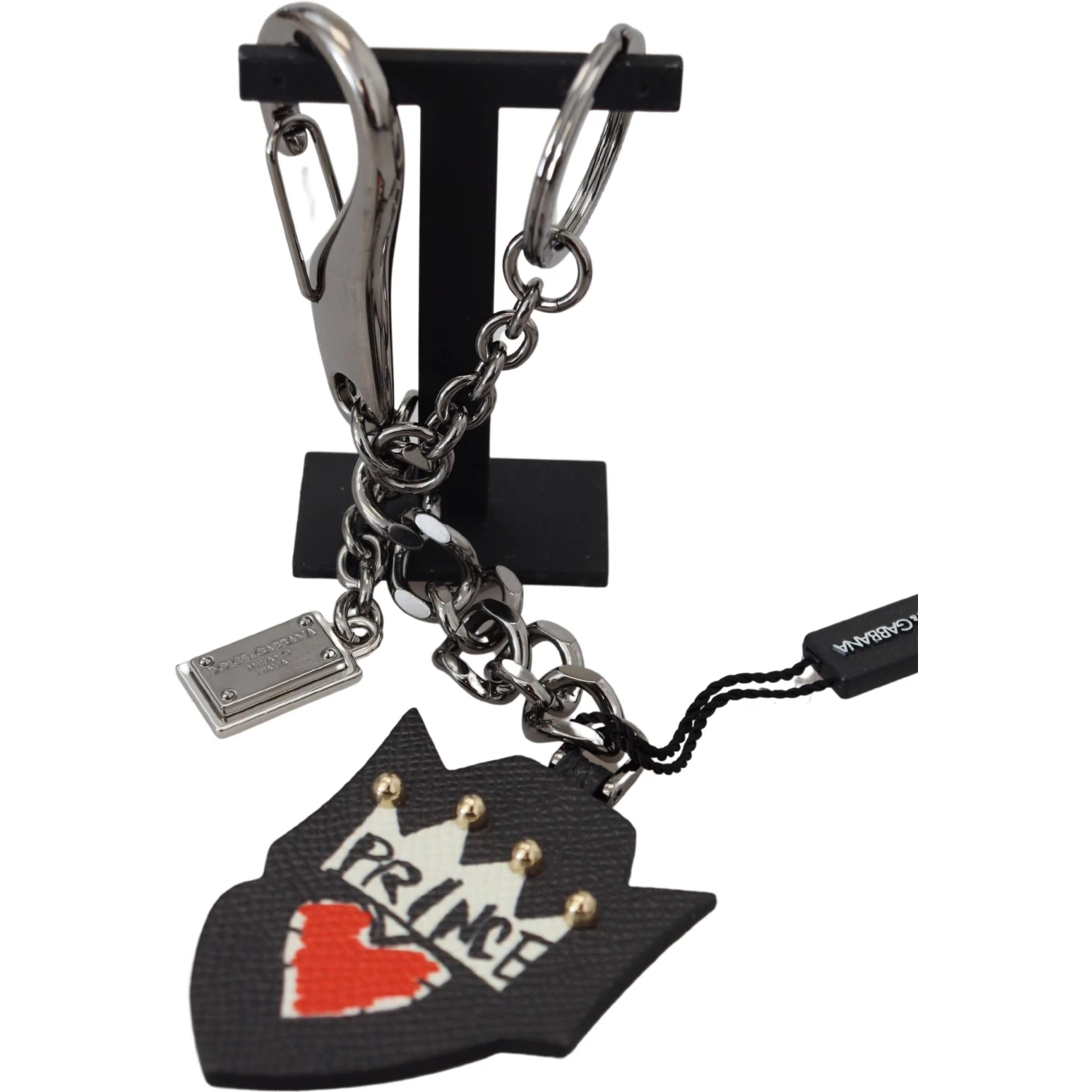 Black Prince Studs Logo Silver Brass Keychain