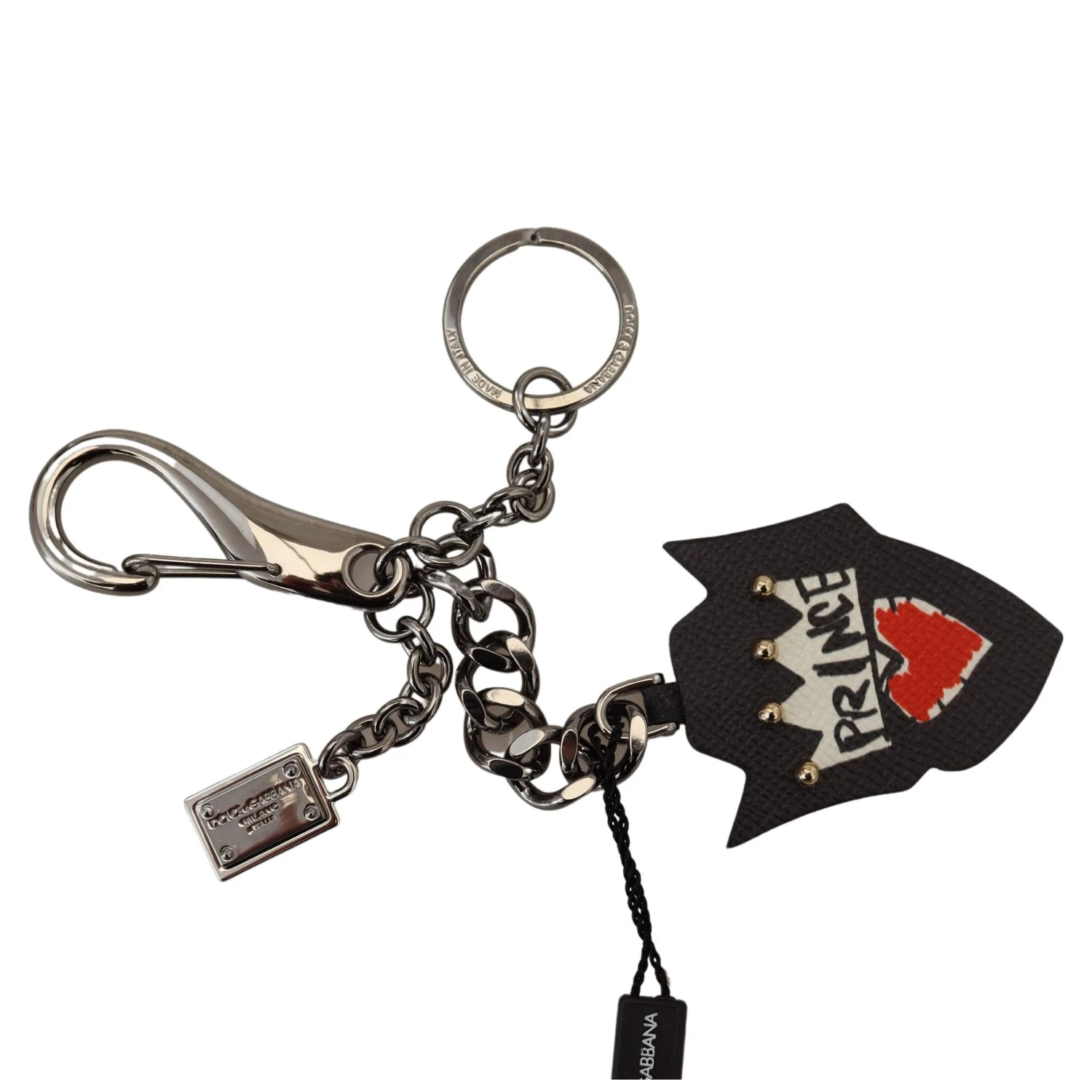 Black Prince Studs Logo Silver Brass Keychain