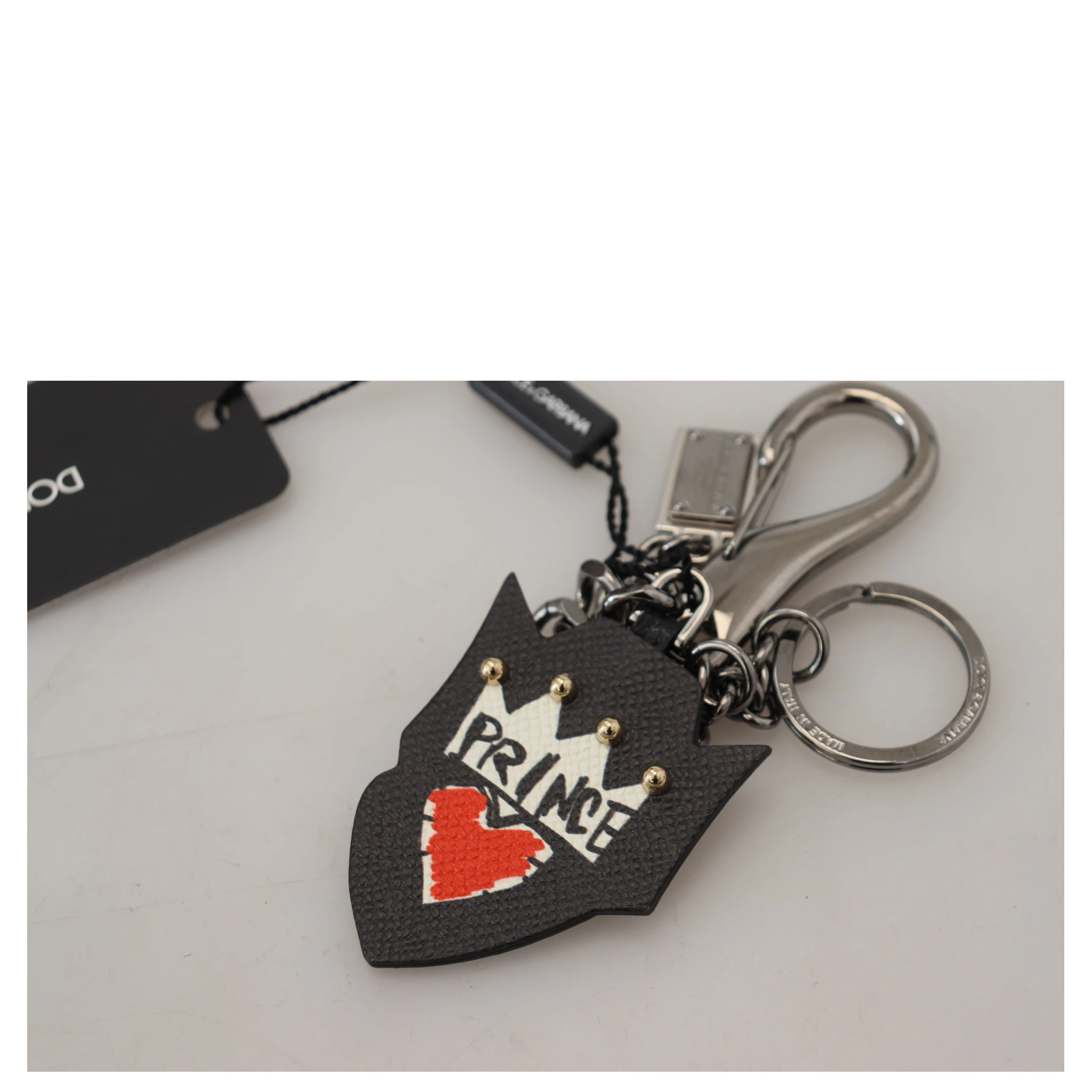 Black Prince Studs Logo Silver Brass Keychain