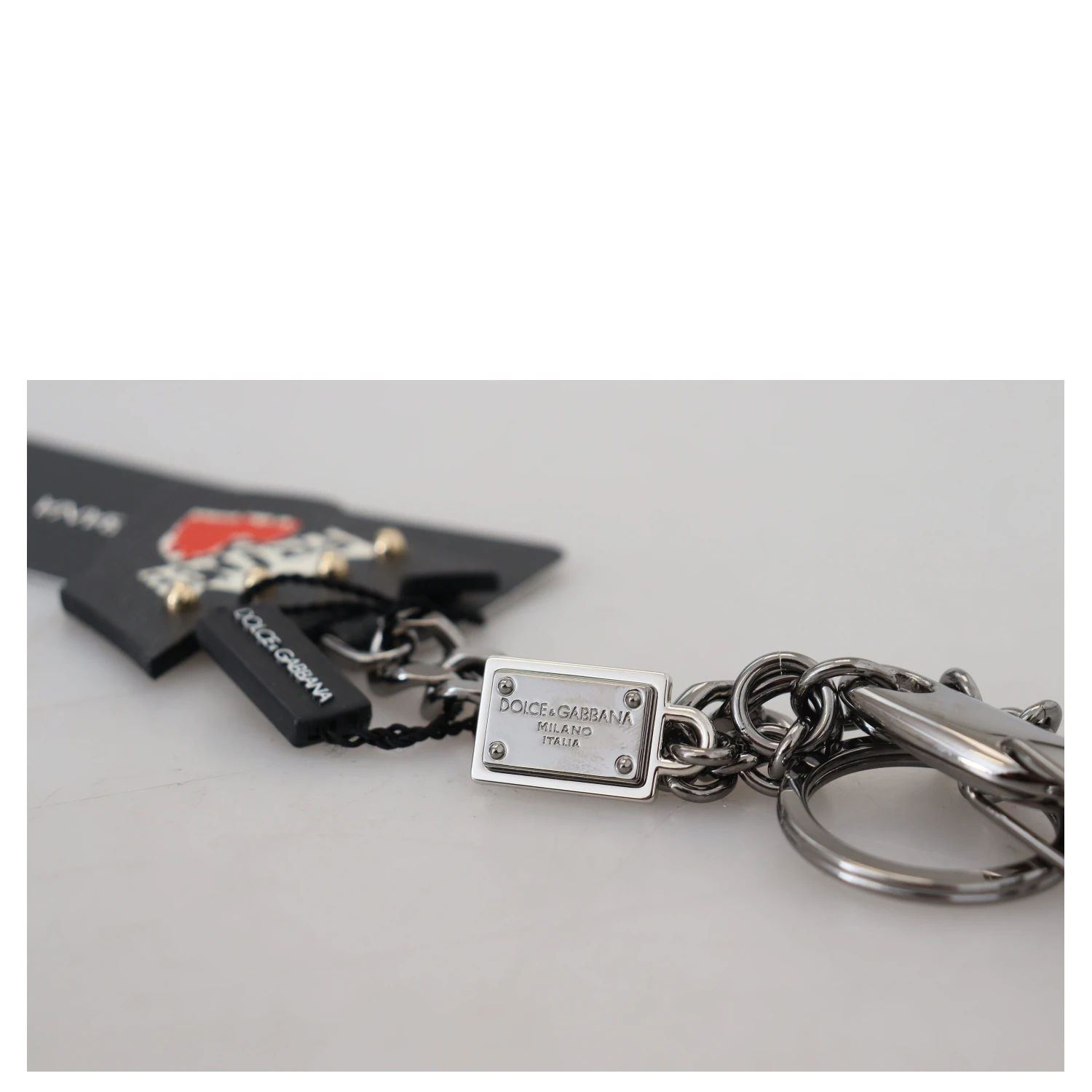 Black Prince Studs Logo Silver Brass Keychain