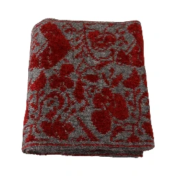 Red Grey Knitted Wrap Warmer Womens Shawl Scarf