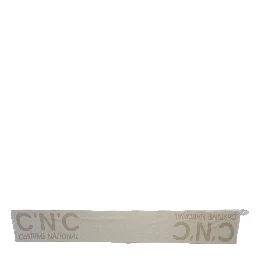 Beige White Logo Wrap Warmer Shawl Scarf