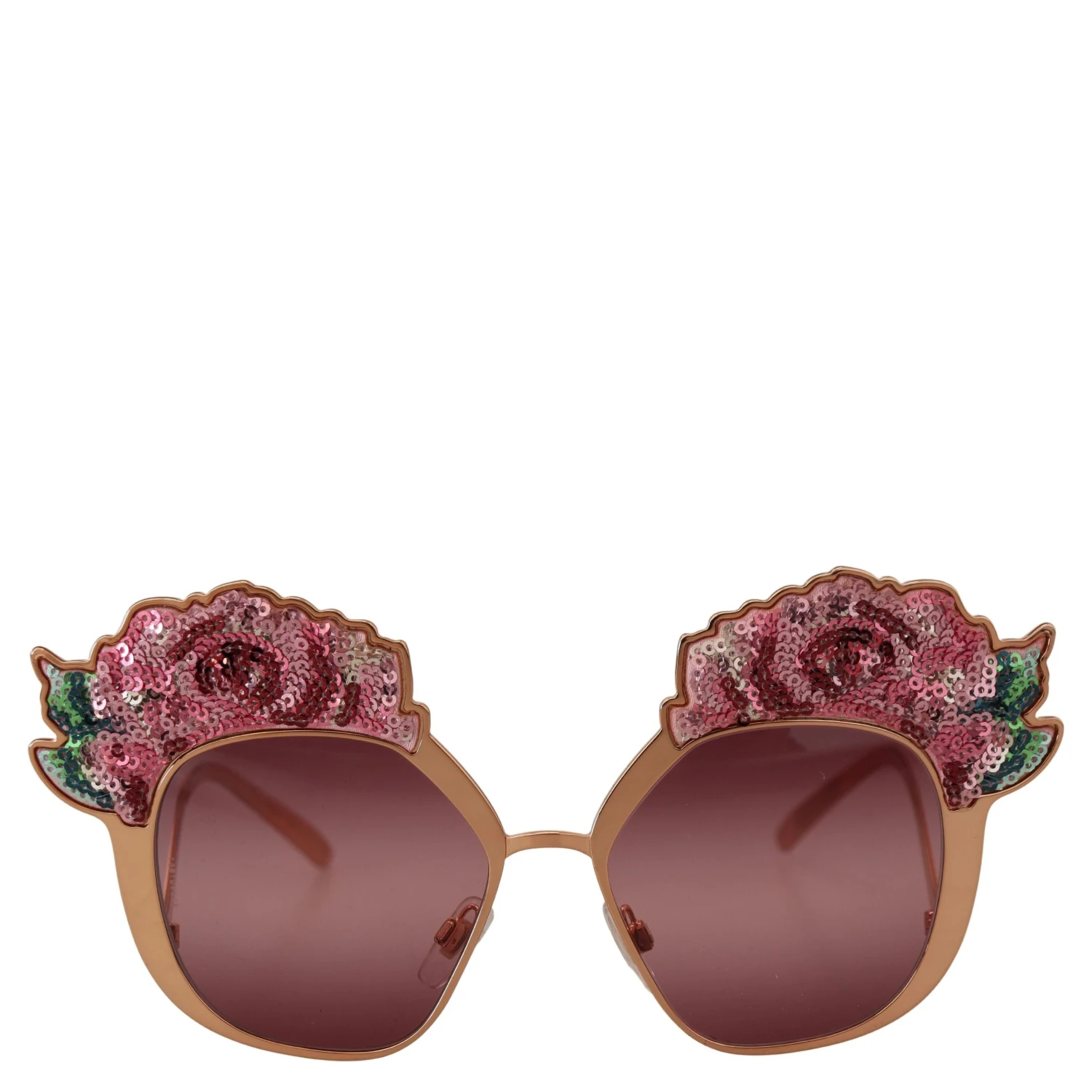 Pink Gold Rose Sequin Embroidery DG2202 Sunglasses