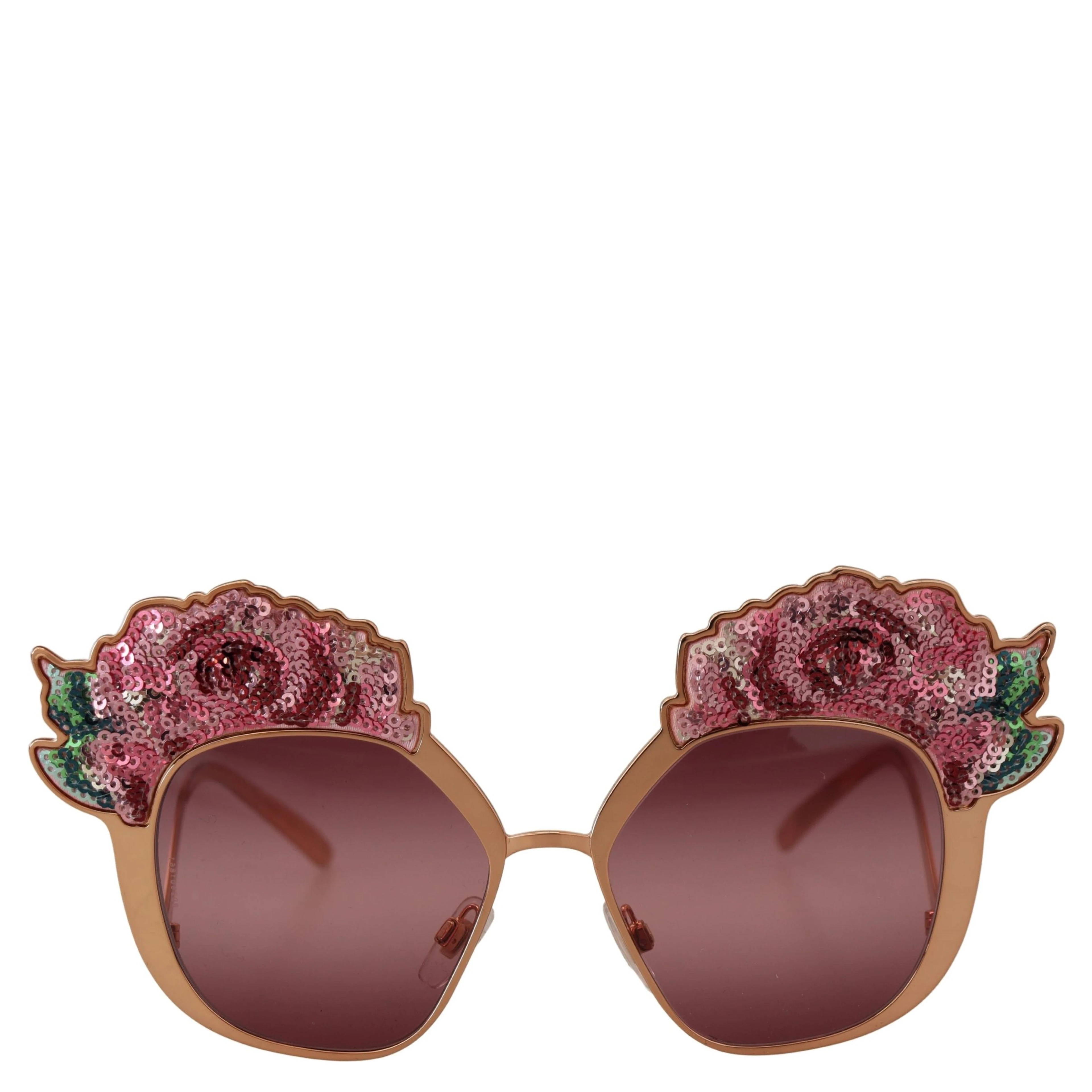 Pink Gold Rose Sequin Embroidery DG2202 Sunglasses