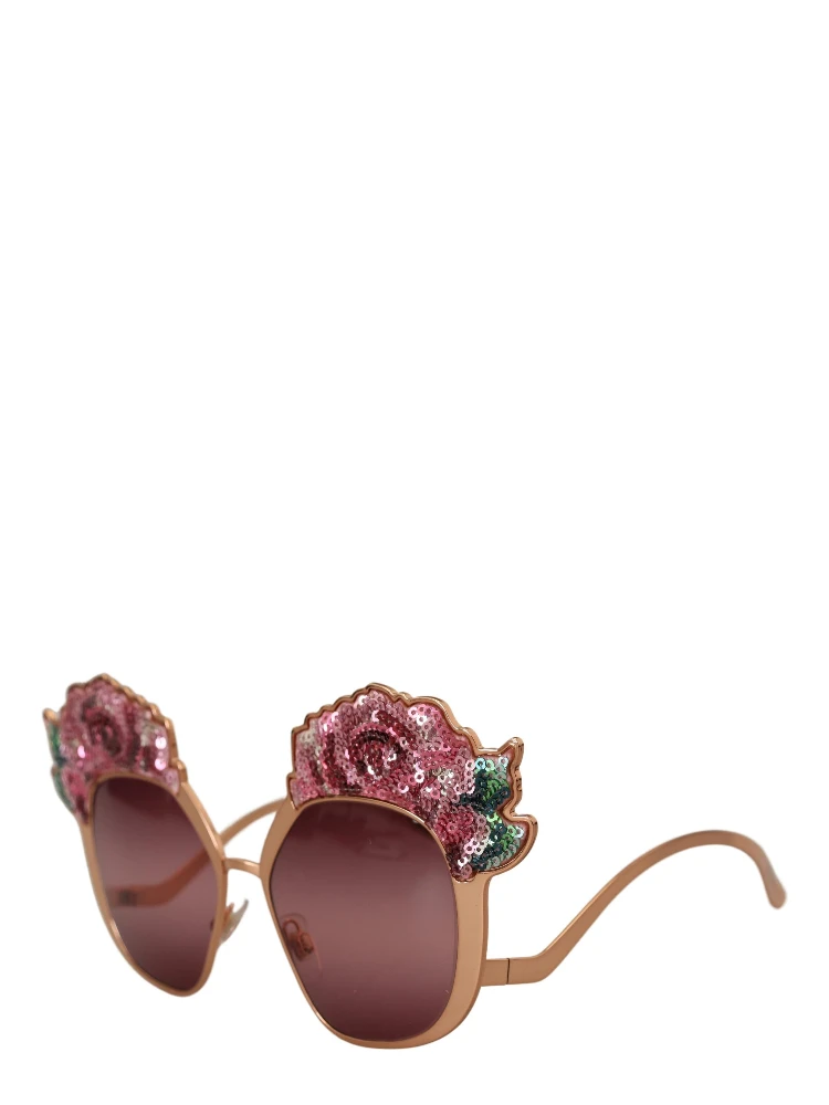 Pink Gold Rose Sequin Embroidery DG2202 Sunglasses alternative