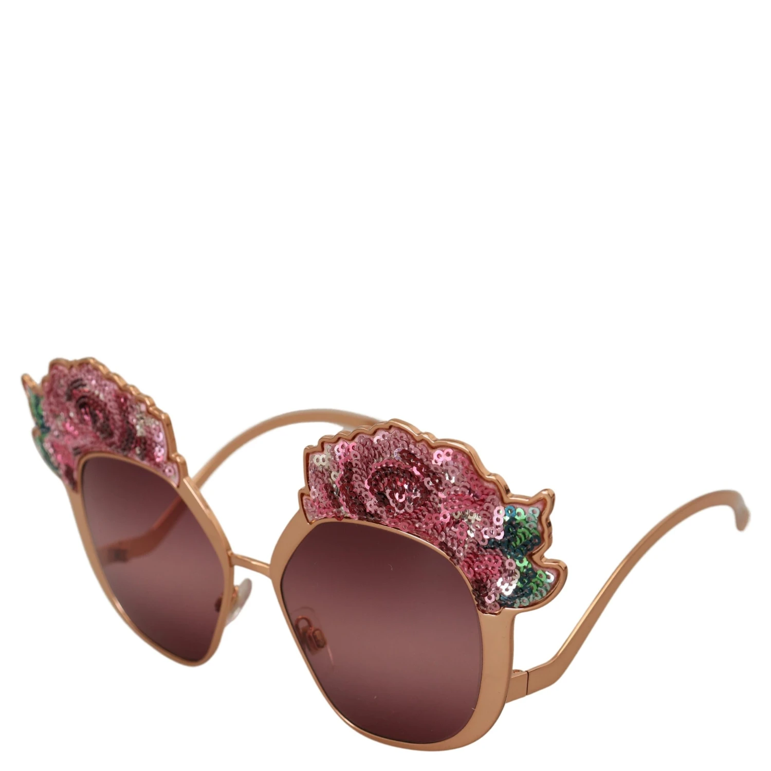 Pink Gold Rose Sequin Embroidery DG2202 Sunglasses
