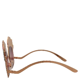 Pink Gold Rose Sequin Embroidery DG2202 Sunglasses