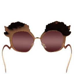 Pink Gold Rose Sequin Embroidery DG2202 Sunglasses