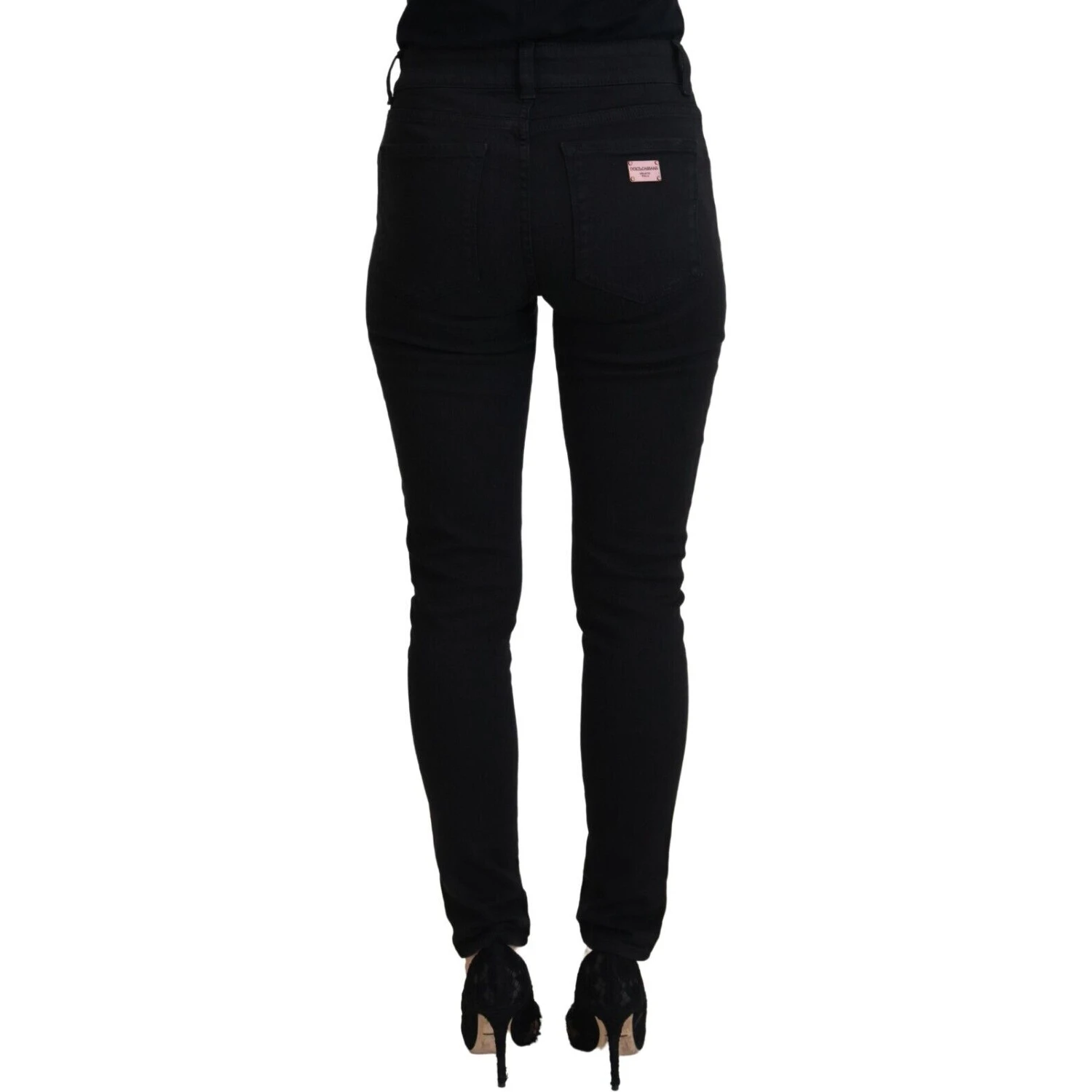Black Cotton High Waist Casual Denim Jeans