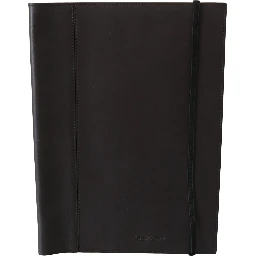 Black Leather Bifold Travel Holder Logo Wallet