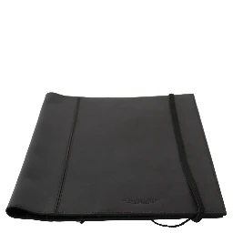 Black Leather Bifold Travel Holder Logo Wallet