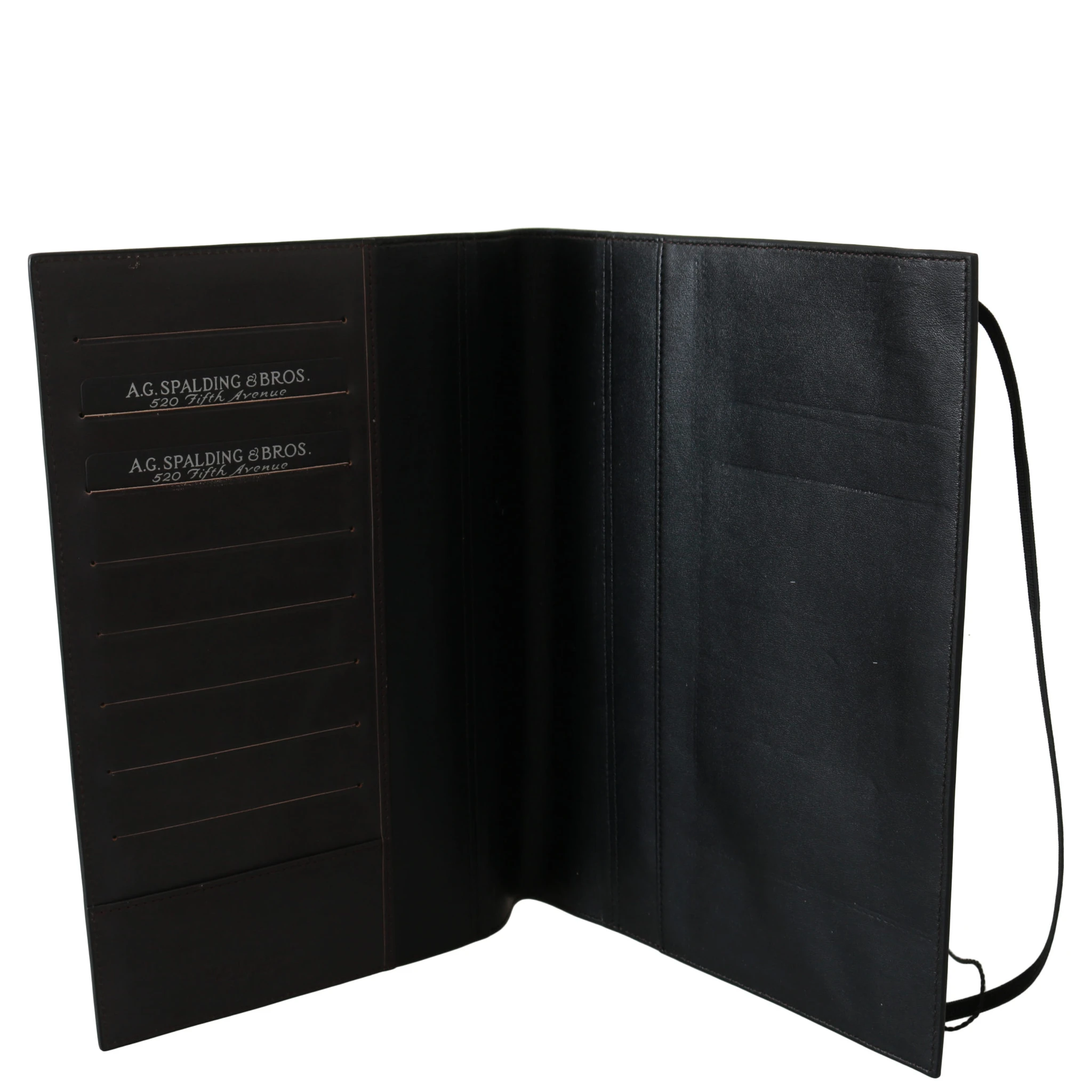 Black Leather Bifold Travel Holder Logo Wallet