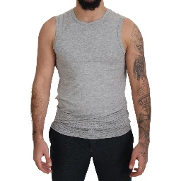 Grey Sleeveless Men Pullover T-shirt