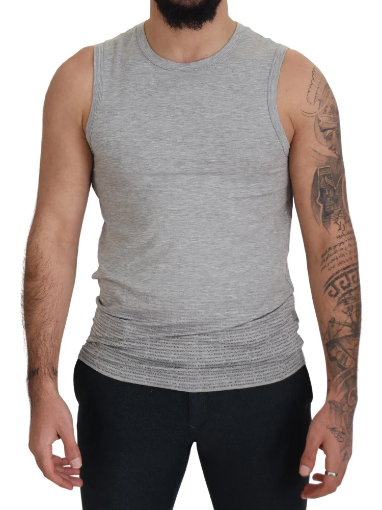Grey Sleeveless Men Pullover T-shirt