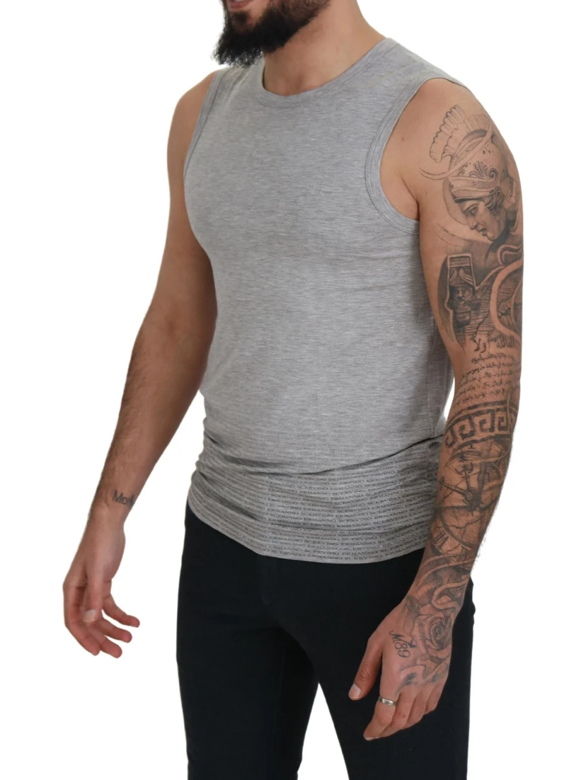 Grey Sleeveless Men Pullover T-shirt