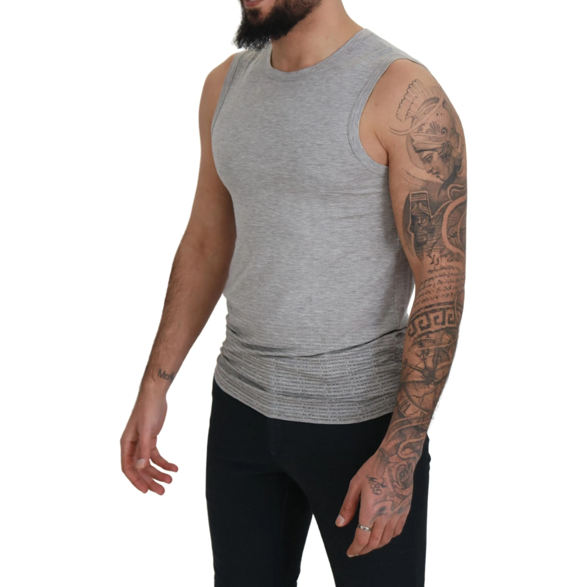 Grey Sleeveless Men Pullover T-shirt