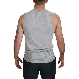 Grey Sleeveless Men Pullover T-shirt